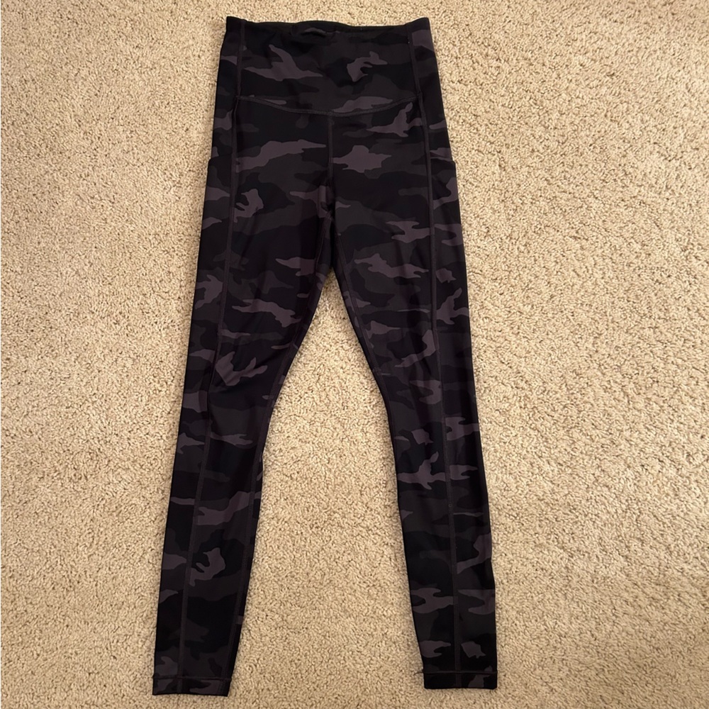 Athleta Women’s Ultimate Como Black Gray Camouflage Leggings Size‎ XXS